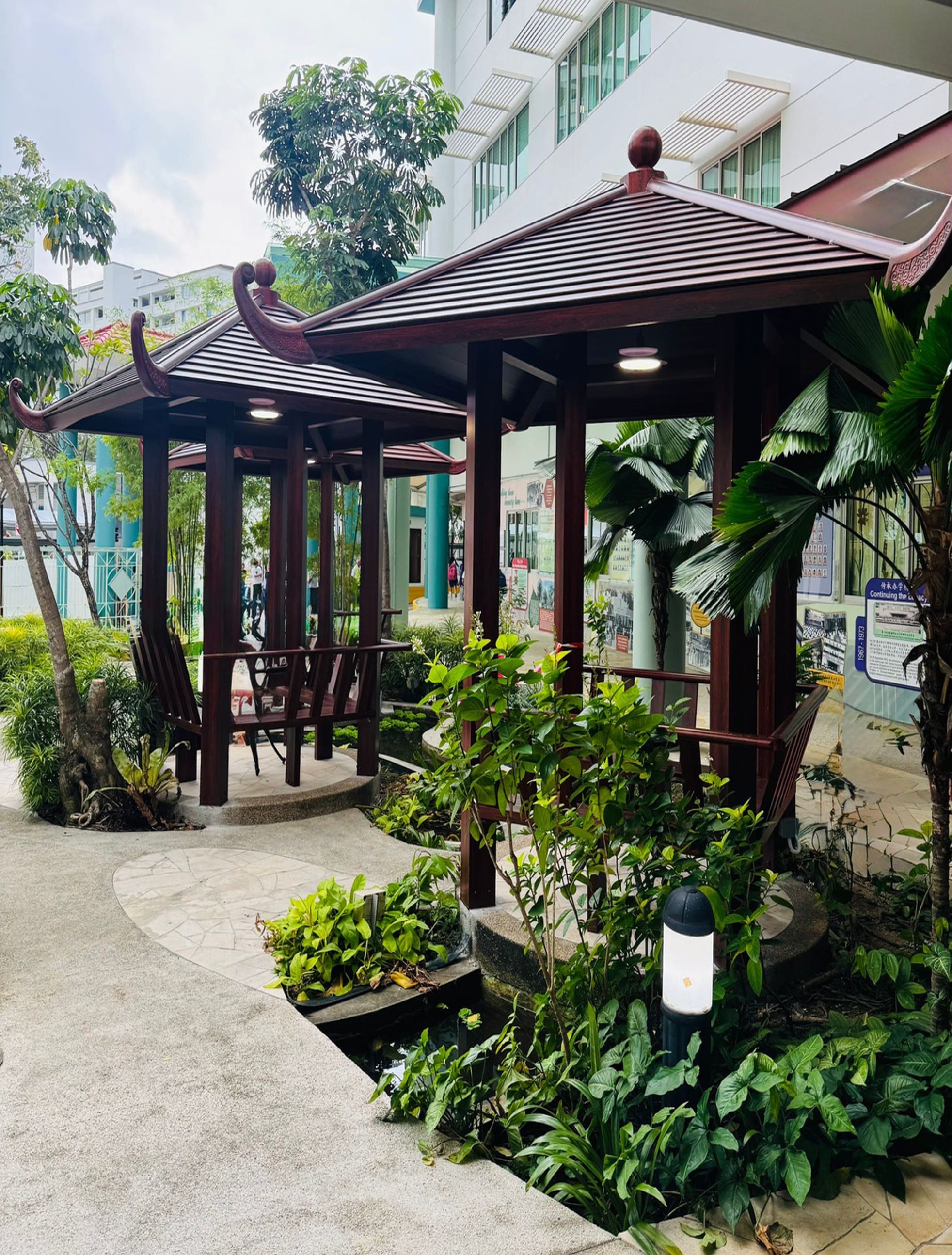 After reconstruction these pavilions stood elegantly serving the school.
